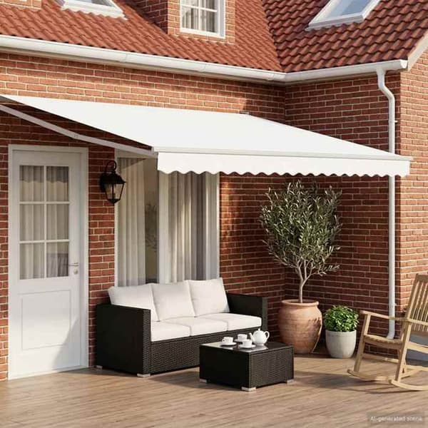Maison Exclusive - Elektrisk utdragbar markis Vit 4 × 3 m