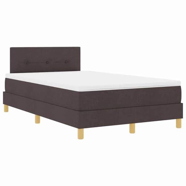 Maison Exclusive - LED-fjeder seng Mørkebrun 120 x 190 cm stof