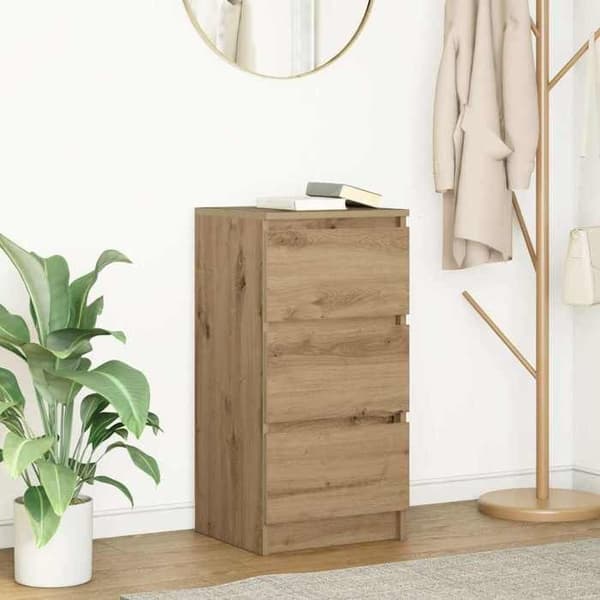 Maison Exclusive - Buffet i håndlavet egetræ 37,5x35x76 cm i ingeniørtræ