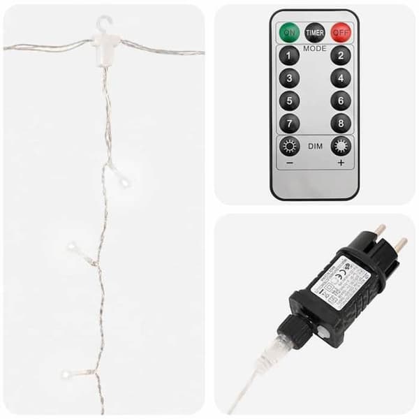 Lysgardin - EKSKLUSIV HUS - 3x3 m 300 LED - 300 LED - Kold hvid - 8 tilstande Vit kyla