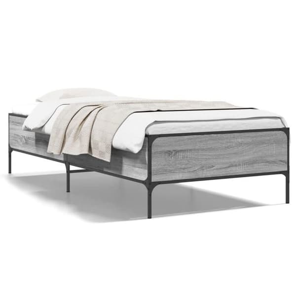 Maison Exclusive - Sängram utan madrass sonoma grå 75x190 cm