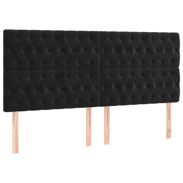 Maison Exclusive - Sängyn runkopatja ja patja Musta 200x200 cm Sametti