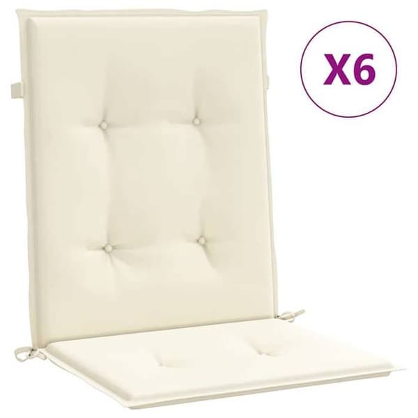 Maison Exclusive - Trädgårdsstolar kuddar 6 st Kräm 100 x 50 x 3 cm Grädde