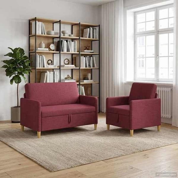 Maison Exclusive - Sohva säilytyksellä 2 kpl Bordeaux Polyesteri
