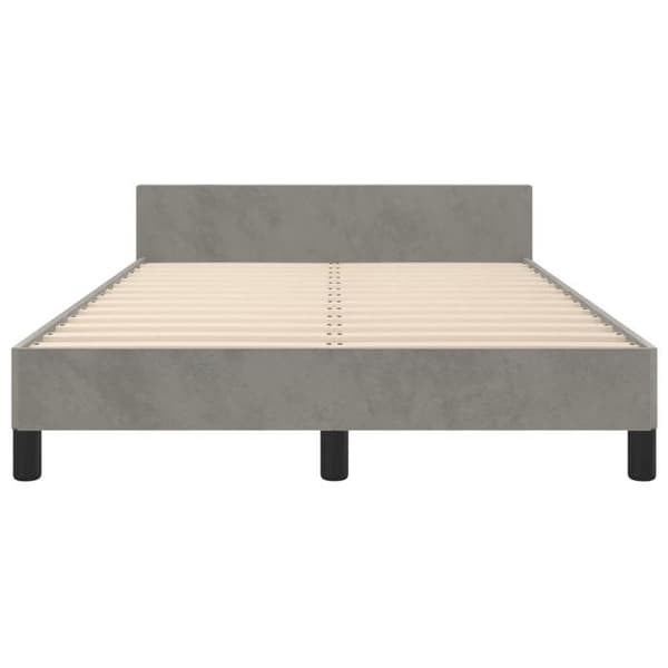 Maison Exclusive - Sängram utan madrass ljusgrå 120x200 cm sammet