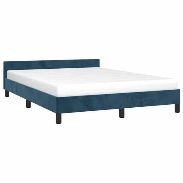 Maison Exclusive - Sängram utan madrass mörkblå 140x190 cm sammet