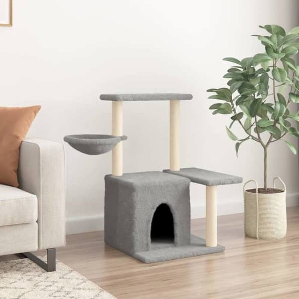 Maison Exclusive - Kattträd med sisal klöstrumpor Ljusgrå 83 cm Ljusgrått