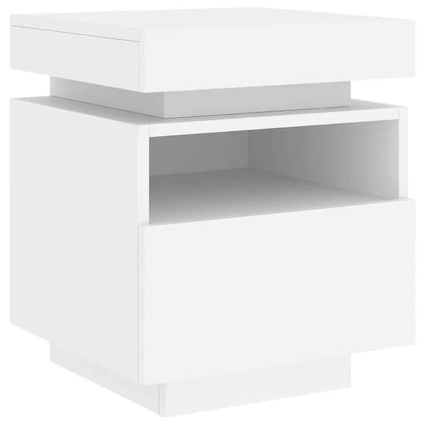 Maison Exclusive - Natbord med hvid LED-lys 40x39x48,5 cm Vit