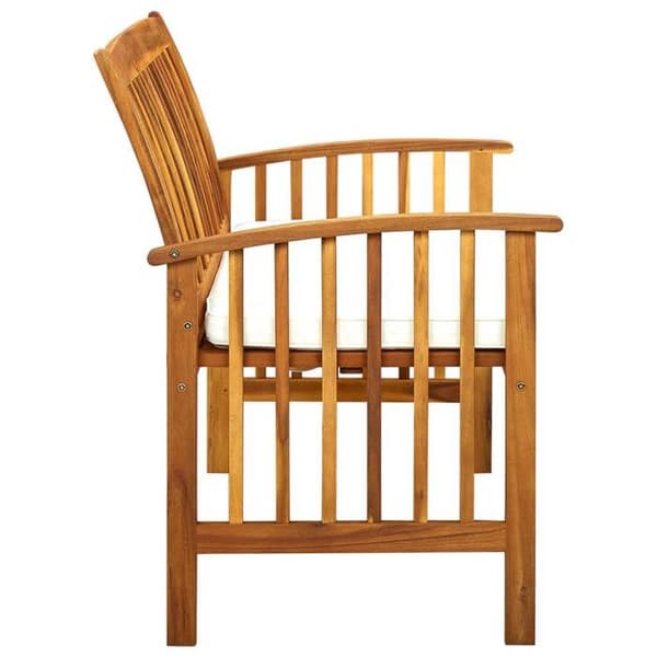Maison Exclusive - Trädgårdsbänk med kudde 119 cm Solid akaciaträ Krämvit (kudde)