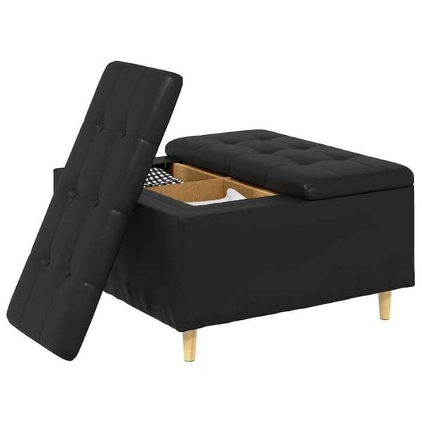 Maison Exclusive - Ottoman med opbevaring Sort 80 x 80 x 45 cm Kunstlæder