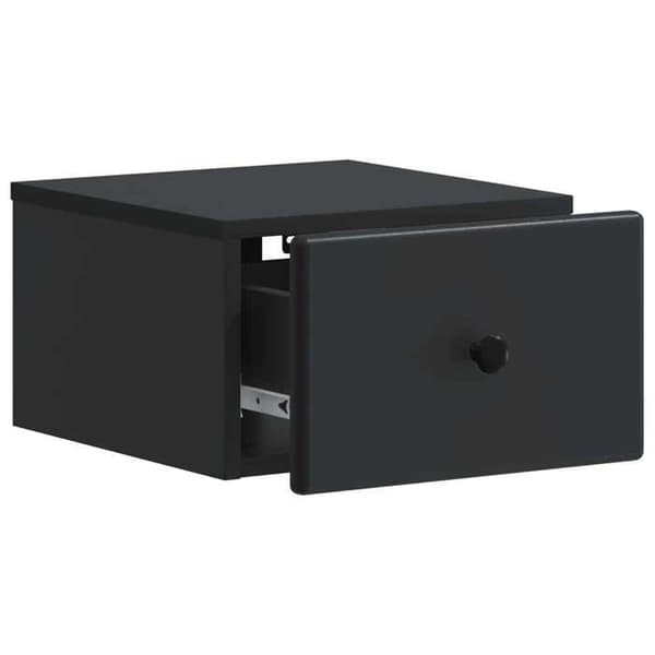 Maison Exclusive - Væghængt natbord med skuffe Sort 34,5 x 33 x 20 cm
