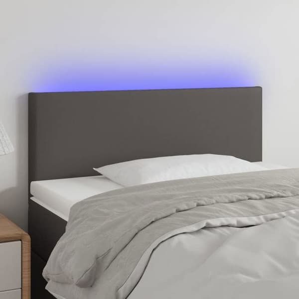 Maison Exclusive - LED-päätyharso Harmaa 90x5x78/88 cm Keinonahka Grå