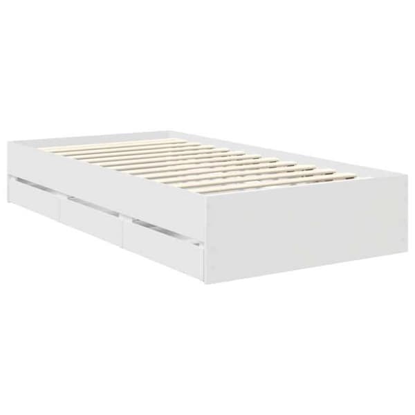 Maison Exclusive - Sängram med låda Vit 90 x 200 cm Ingenjörsträ