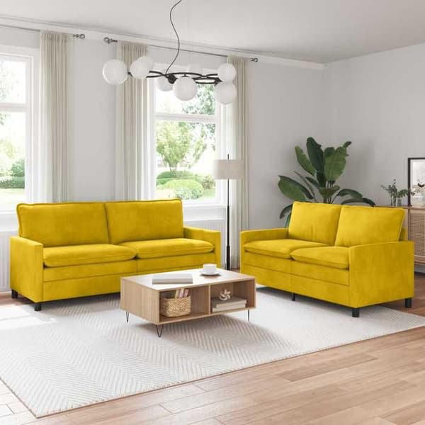 Maison Exclusive - 2 kpl Sohvaryhmä Keltainen Sametti Gul