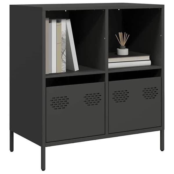 Maison Exclusive - Buffet sort 68x39x73,5 cm koldvalset stål