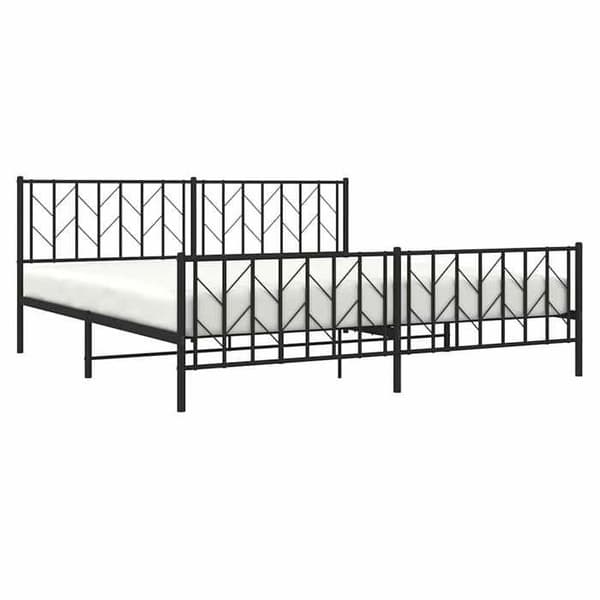 Maison Exclusive - Metal sengestel uden madras med sorte ben 193x203cm