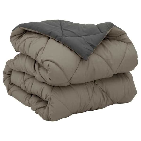 Couette - EKSKLUSIVT HUS - Helårs dyne - 100% polyester mikrofiber - Vatteret - Lys grå & antracit Ljusgrå och antracit