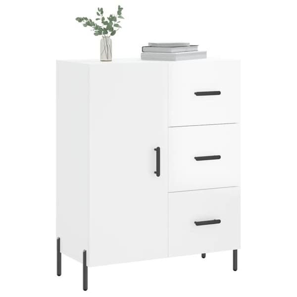 Maison Exclusive - Hvid glans buffet 69,5x34x90 cm Ingeniørtræ Vit