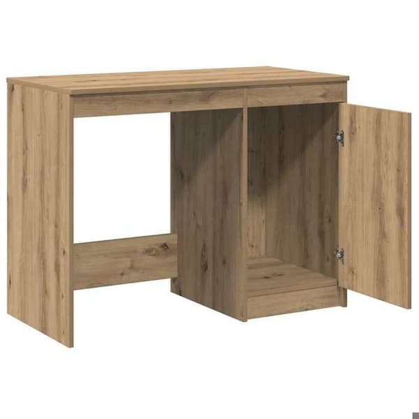 Maison Exclusive - Håndlavet egetræskontor 100x50x76 cm ingeniørtræ