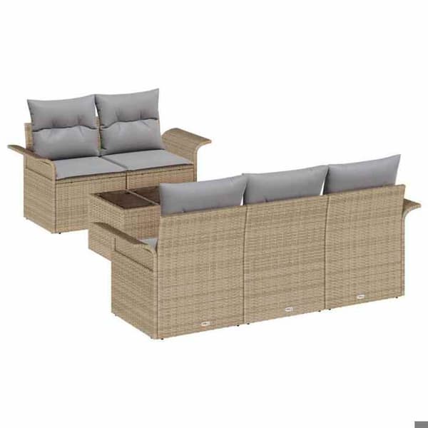 Trädgårdsmöbler - EXKLUSIVT HUS - Modulär - Beige - Poly rattan - 6 delar beige