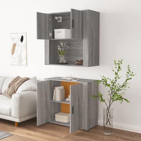 Maison Exclusive - Høj buffet Sonoma grå Ingeniørtræ