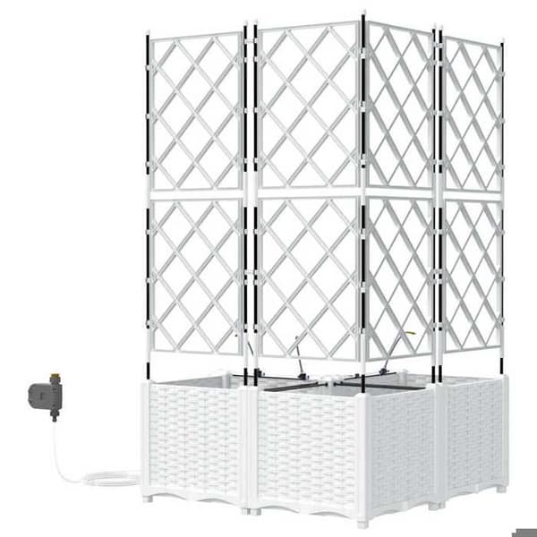 Cache-pot / Jardinière - MAISON EXCLUSIVE - 3 delar - Vit - PP (polypropen) - 80x80x142 cm Vit