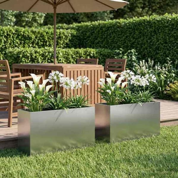 Maison Exclusive - Trädgårdskrukor 2 st Silver 80 x 40 x 50 cm