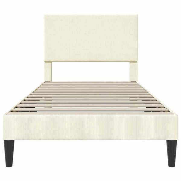 Maison Exclusive - Sängram Crème 100 x 200 cm Tyg i ribbad sammet
