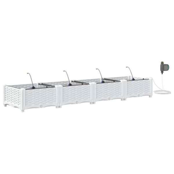 Trädgårdskrukor - EXKLUSIV HEM - 160 x 40 x 22 cm - Vit - Polypropen - Pack 4 Vit
