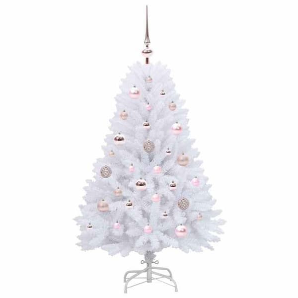 Kunstigt juletræ - EKSKLUSIV HUS - 120 cm - Hvid - LED 8 tilstande - USB 5V strømforsyning Vit
