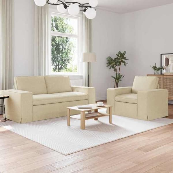 Maison Exclusive - Sæt af 2 sofaer i cremefarvet stof