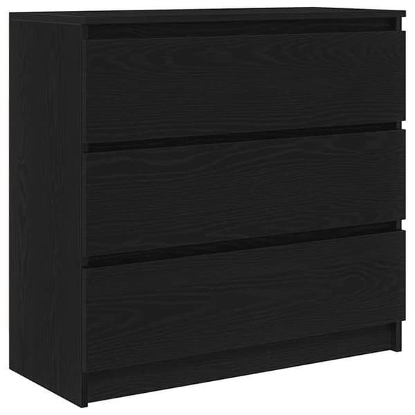 Maison Exclusive - Buffé ek svart 80x35x76 cm ingenjörsträ