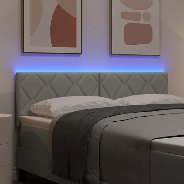 Maison Exclusive - LED-huvudgavel Ljusgrå 144 cm Sammet