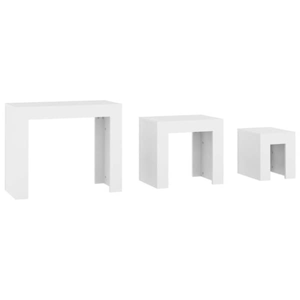 Maison Exclusive - 3 stk. Hvide Ingeniørtræ Sofaborde