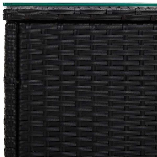 Sidebord - MAISON EXCLUSIVE - 40 x 37 x 40,5 cm - Sort - Poly rattan - Stålben Svart