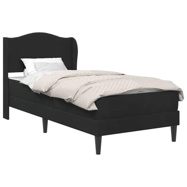 Maison Exclusive - Sängram med sänggavel Svart 100 x 200 cm Sammet