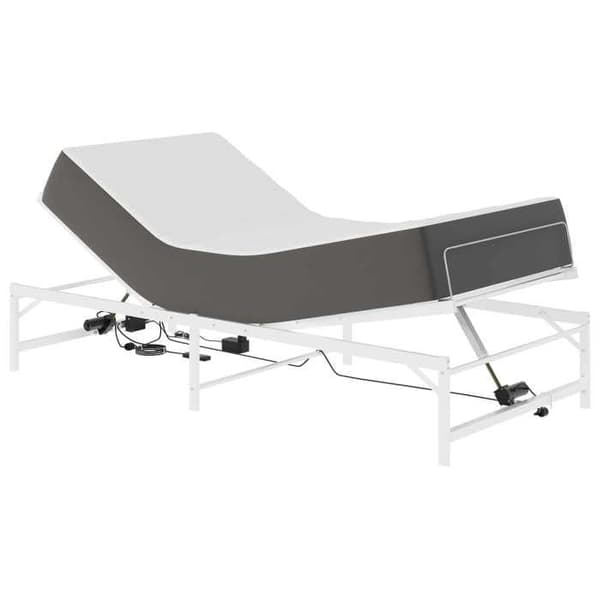 Maison Exclusive - Justerbar El-sängram i Vitt 100 x 190 cm Stål