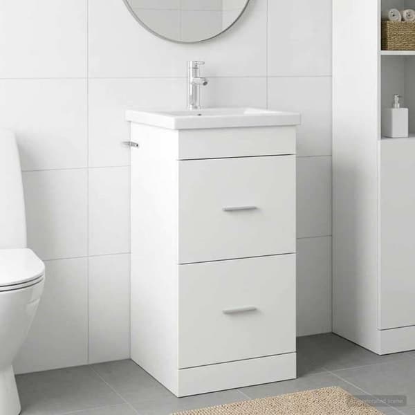Maison Exclusive - Badeværelsesmøbel med hvid vask 42 x 40 x 84,5 cm