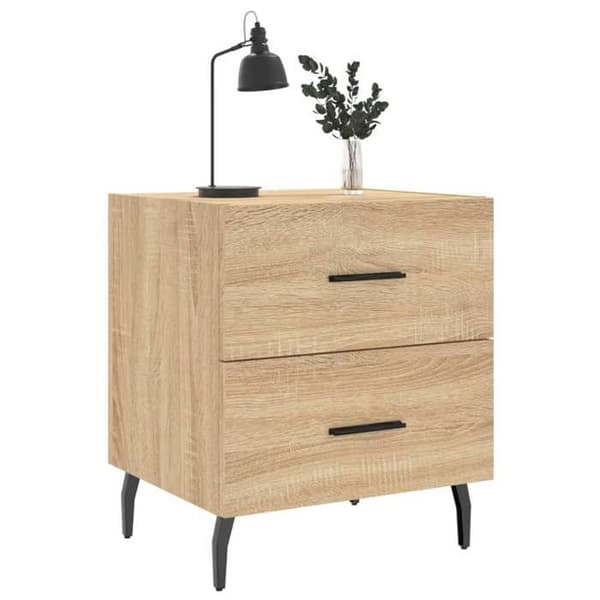 Maison Exclusive - Natborde 2 stk. egetræ sonoma 40x35x47,5 cm