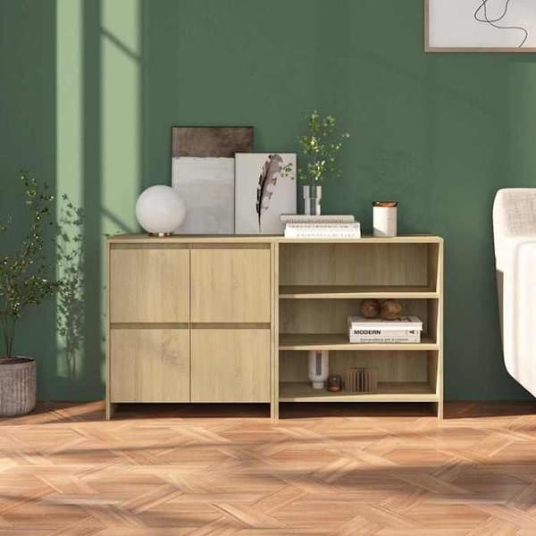 Maison Exclusive - Bufféer 2 st Sonoma ek Ingenjörsträ