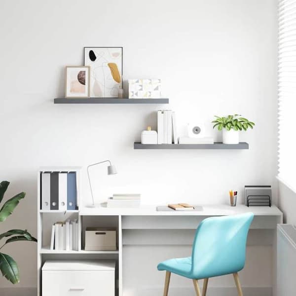 Maison Exclusive - Kelluvat seinähyllyt 2 kpl harmaa 120x23,5x3,8 cm MDF grå