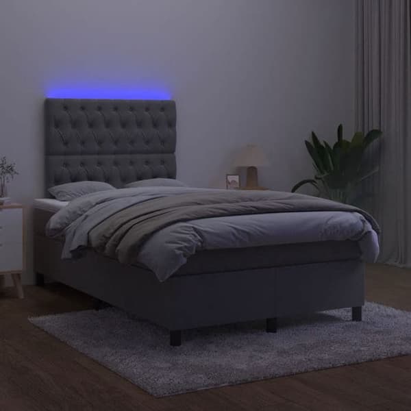 Maison Exclusive - Lamelsiftnet seng med mørkegrå LED-madras 120x190 cm