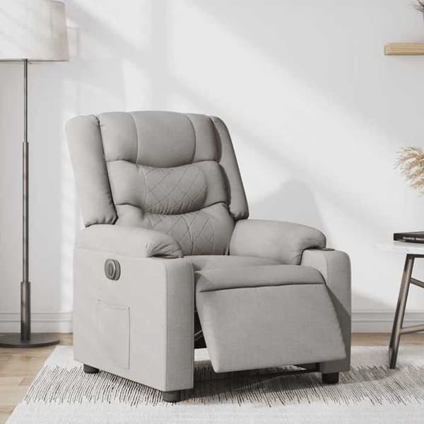 Maison Exclusive - Elektrisk recliner i lysegrå stof