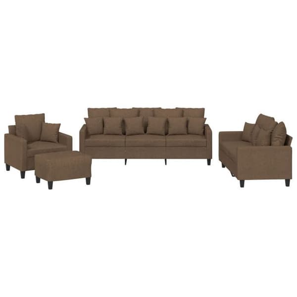 Maison Exclusive - Sæt af 4 sofaer med brune stofpuder