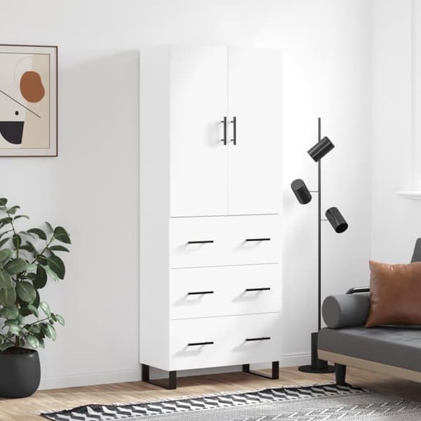 Maison Exclusive - Buffé hög Vit 69,5x34x180 cm Ingenjörsträ Vit