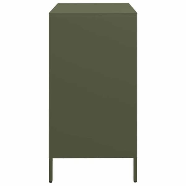 Maison Exclusive - Buffé grön oliv 68x39x73,5 cm kallvalsat stål