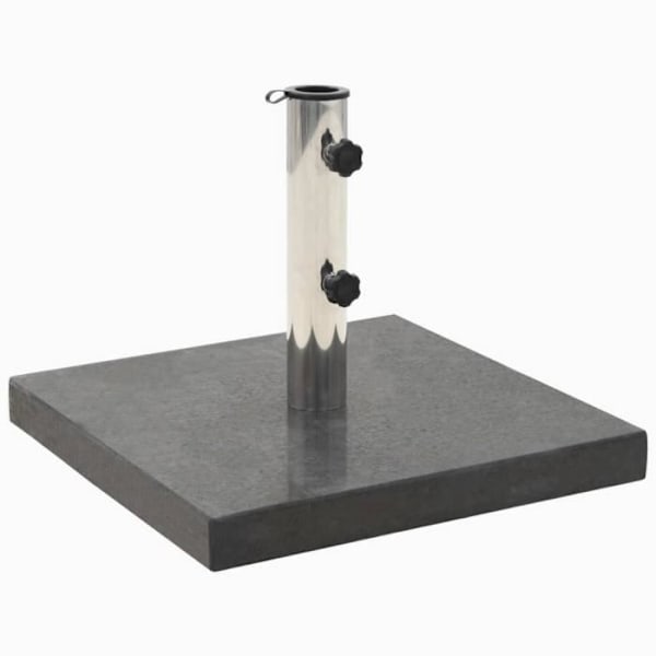 Parasolfod - Granit - 28,5 kg - Sort firkantet - Rustfrit stål - Dimensioner 45x45 cm sort