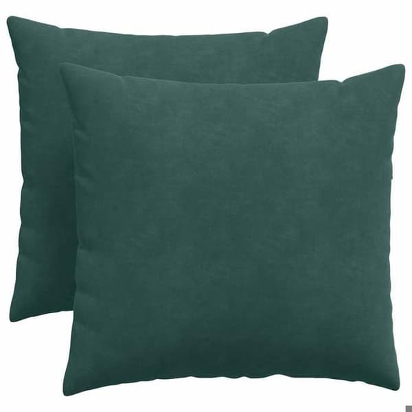 Soffkuddar - EXKLUSIVT HEM - 50 x 50 cm - Ribbad sammet - Mörkgrön - Set om 2 Mörkgrön