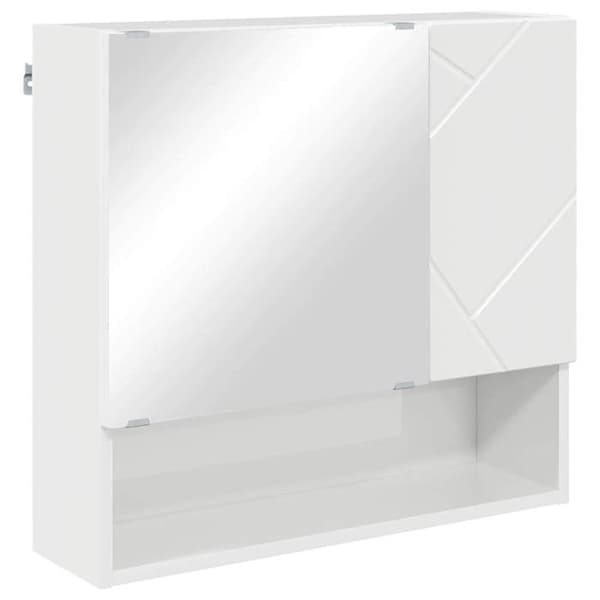 Badrumsmöbel - EXKLUSIV HEM - Set 5 delar - Blank vit - Väggmontering - Modern design Strålande vit