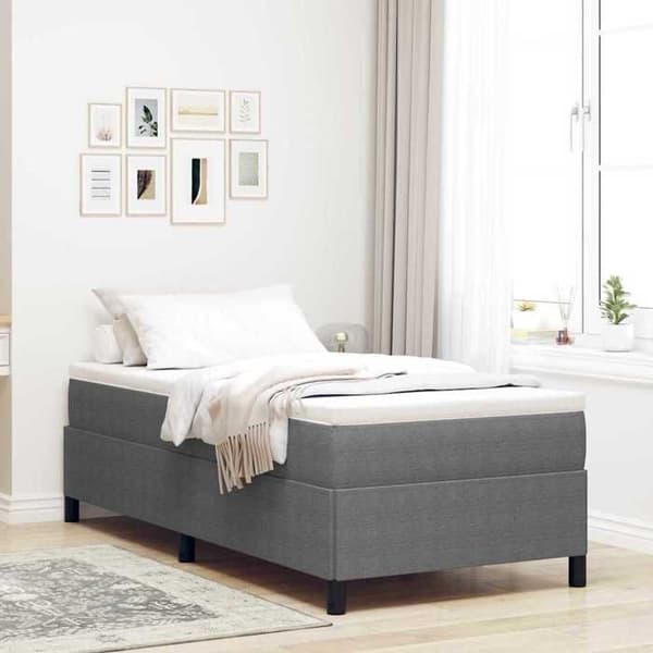 Lys Box Spring - MAISON EXCLUSIVE - 90 x 190 cm - Fløjl - Lys grå - Lamelframe Ljusgrått